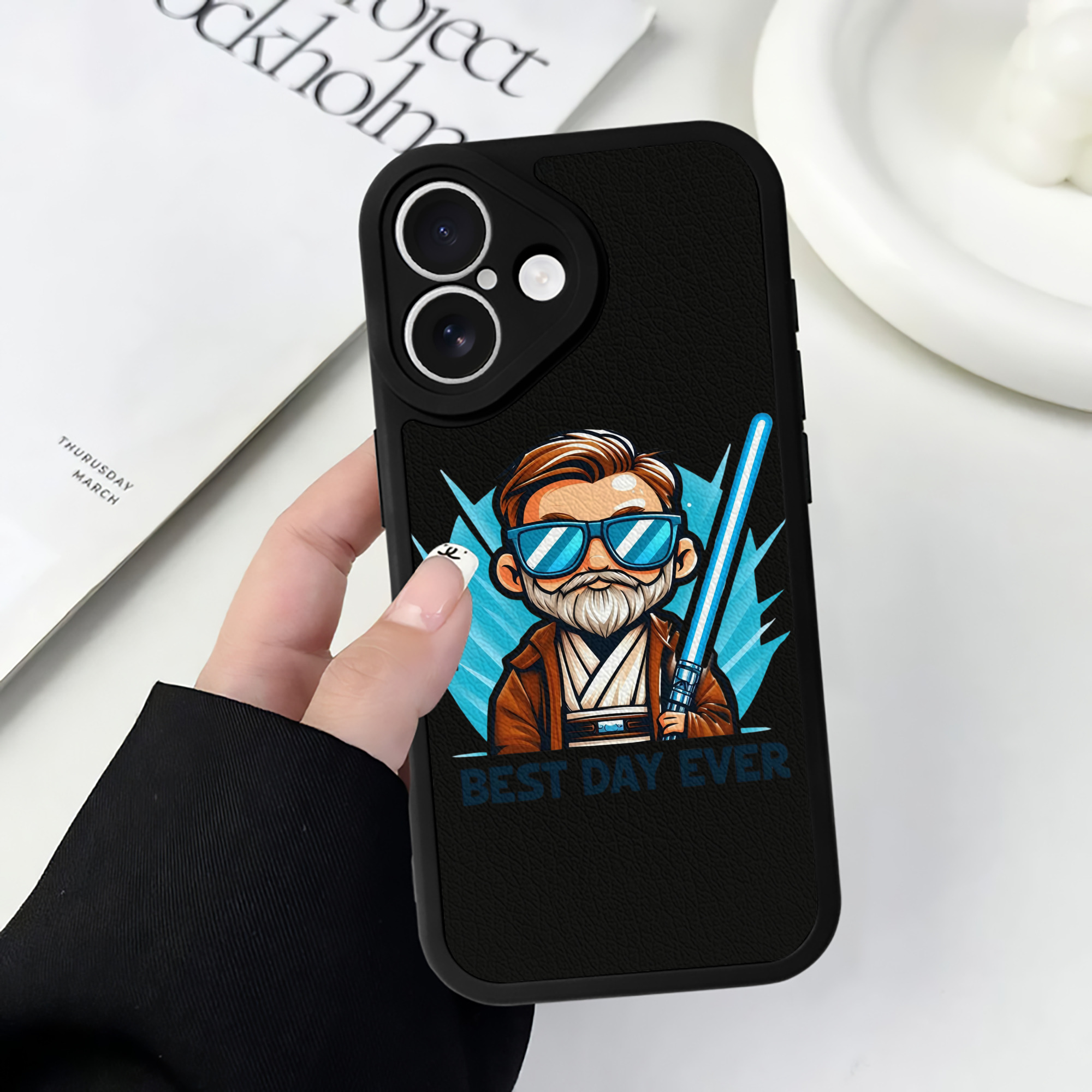 （画像用） スター・ウォーズ Star Wars 【iPhone 16シリーズ対応】シリコンスマホケース（レザー調） 材質：シリコン